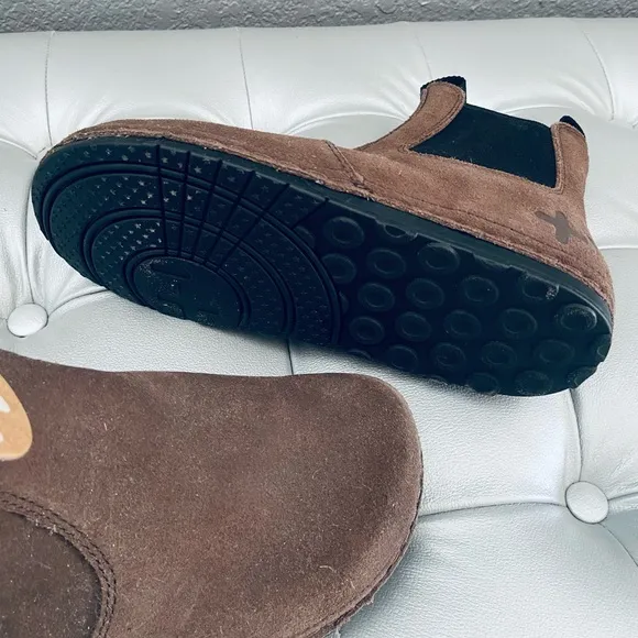 NEW! Otz Shoes Brown Leather Ankle Booties w/ Pull Tabs &amp; Comfy Cork Insoles