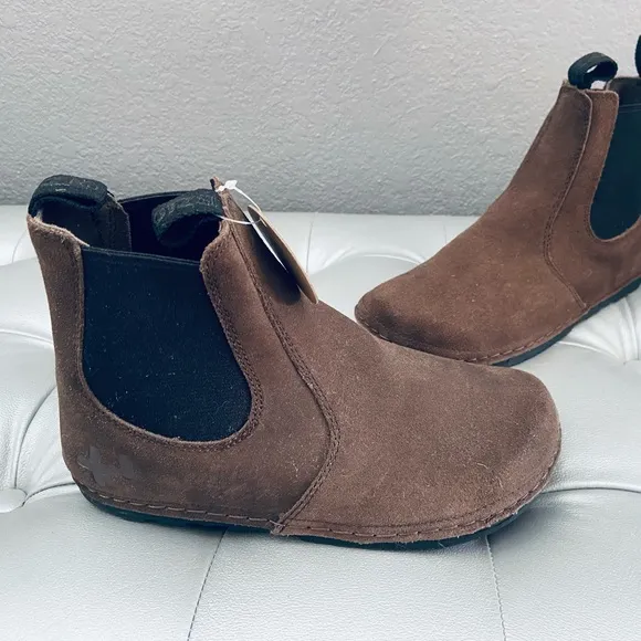 NEW! Otz Shoes Brown Leather Ankle Booties w/ Pull Tabs &amp; Comfy Cork Insoles