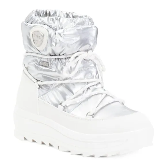 NEW PAJAR Moon Bungee Lace Mid Calf Boots Silver for women 1061tmn