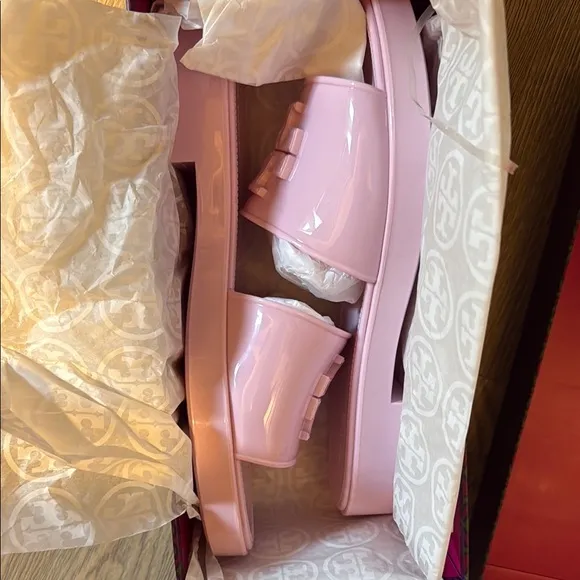 New Pink Tory Burch Sandals ELEANOR JELLY SLIDE 30MM-TPU size 10 NIB 30mm new
