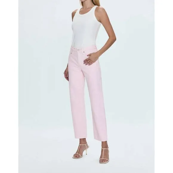 NEW PISTOLA lexi mid rise bowed straight jean in blush
