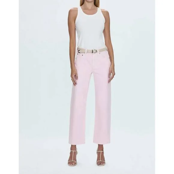 NEW PISTOLA lexi mid rise bowed straight jean in blush