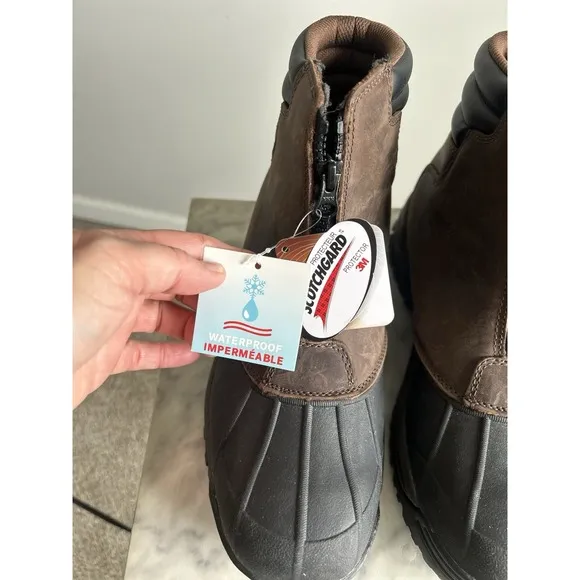 NEW Propet Blizzard Zippered Round Toe Snow Mens Brown Casual Boots Size 10 M