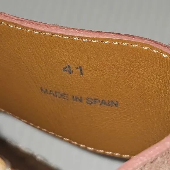 NEW See By Chloe Glyn Sandal Espadrille Platform Wedge Dark Pink Suede EU 41