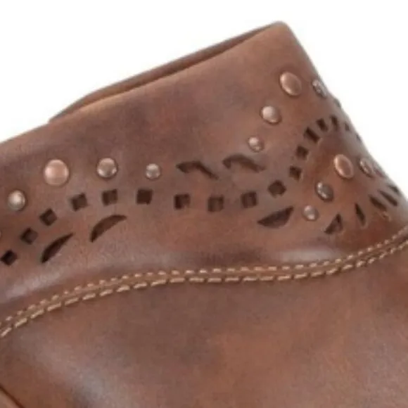 new Sofft Women's Laina Mocha Leather Studded Clogs Heel Mules Shoes