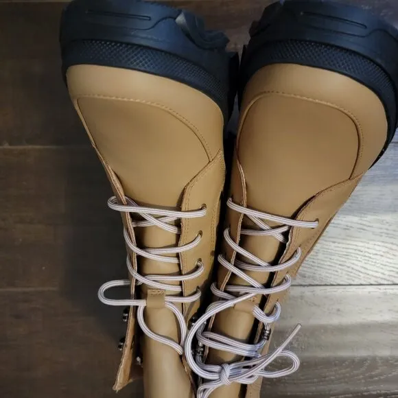 NEW Sorel Brex Lace Up Boots Womens 9.5 Beige Combat Outdoors Rugged Boho