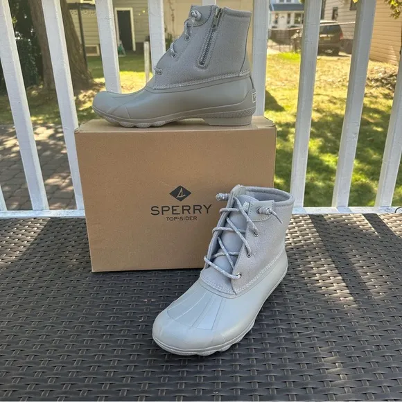 New Sperry Syren Gulf Wool Gray Duck Boots, Size 10, Women's