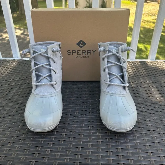 New Sperry Syren Gulf Wool Gray Duck Boots, Size 10, Women's
