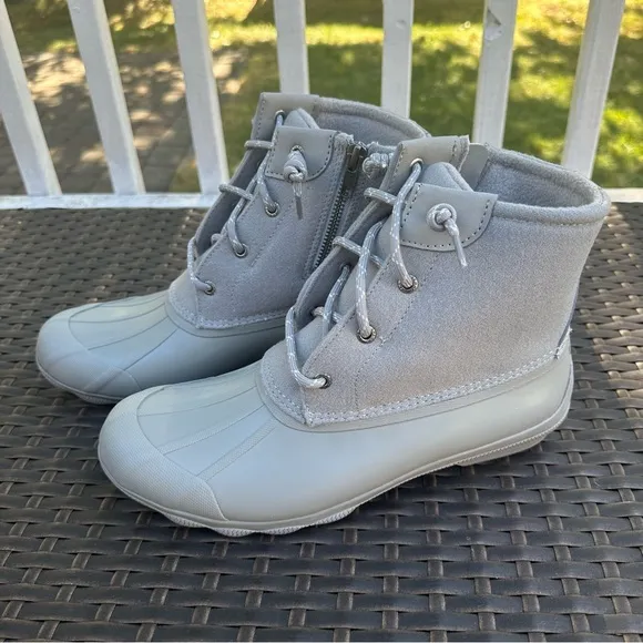 New Sperry Syren Gulf Wool Gray Duck Boots, Size 10, Women's