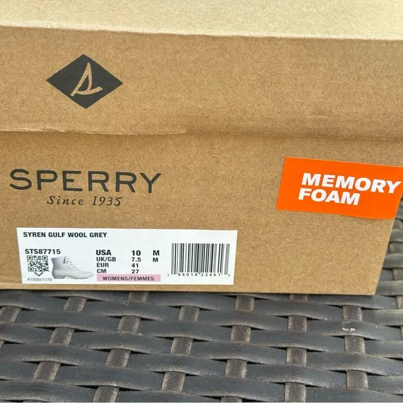 New Sperry Syren Gulf Wool Gray Duck Boots, Size 10, Women's