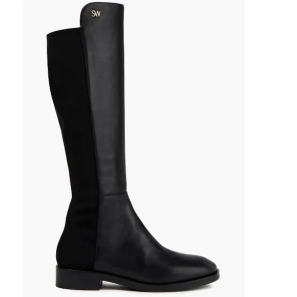 New! Stuart Weitzman Keelan Leather OTK Tall Boot Black 5.5 MSRP $795 Shoes