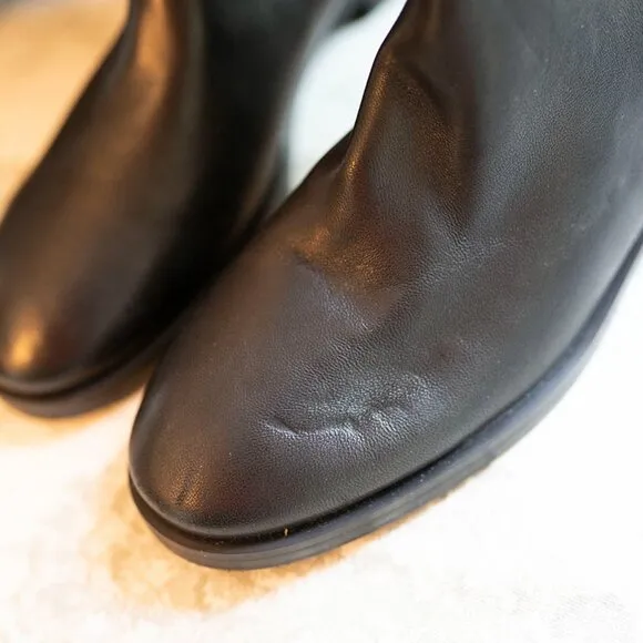 New! Stuart Weitzman Keelan Leather OTK Tall Boot Black 5.5 MSRP $795 Shoes