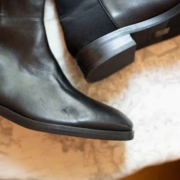 New! Stuart Weitzman Keelan Leather OTK Tall Boot Black 5.5 MSRP $795 Shoes