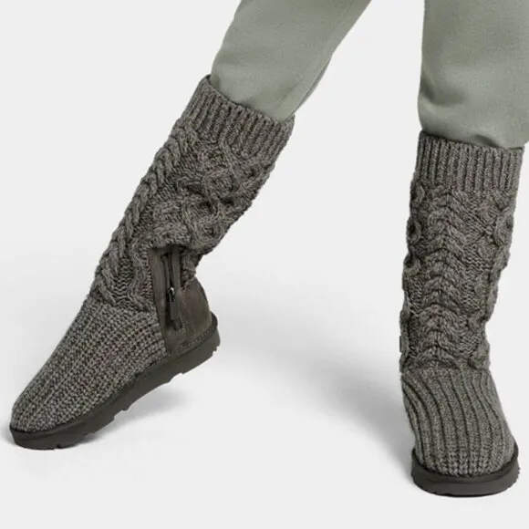 new UGG WOMEN'S CLASSIC Wool Blend CARDI CABLE Multiway KNIT BOOTS 8T4