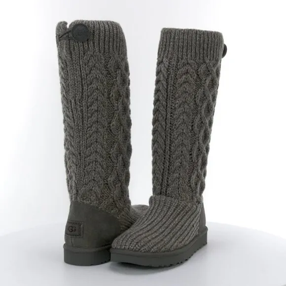 new UGG WOMEN'S CLASSIC Wool Blend CARDI CABLE Multiway KNIT BOOTS 8T4