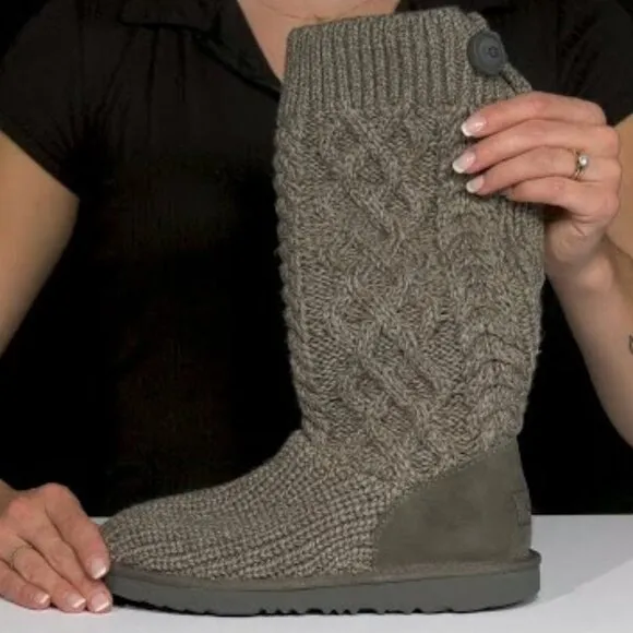 new UGG WOMEN'S CLASSIC Wool Blend CARDI CABLE Multiway KNIT BOOTS 8T4