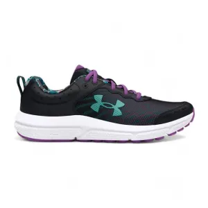 NEW UNDER ARMOUR girls' grade school assert 10 print sneakers in black/provence