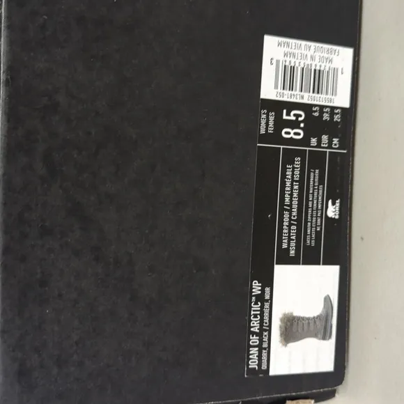 New w/box Sorel 8.5 Joan or arctic wp quarry black waterproof insulated lace up