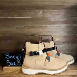 New Womens Sorel Hi-Line EQ Tan Suede‎ Waterproof Casual Chelsea Boots Size 8 M
