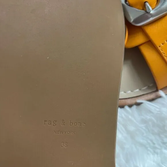 New Rag &amp; Bone Trinity slide leather sandals Orange