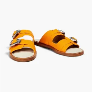 New Rag &amp; Bone Trinity slide leather sandals Orange