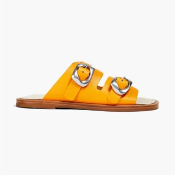 New Rag &amp; Bone Trinity slide leather sandals Orange