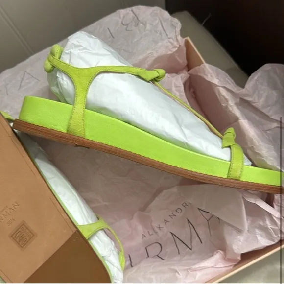 nib Alexandre Birman Slim Clarita Suede Sport Sandals in Green – Size 8.5
