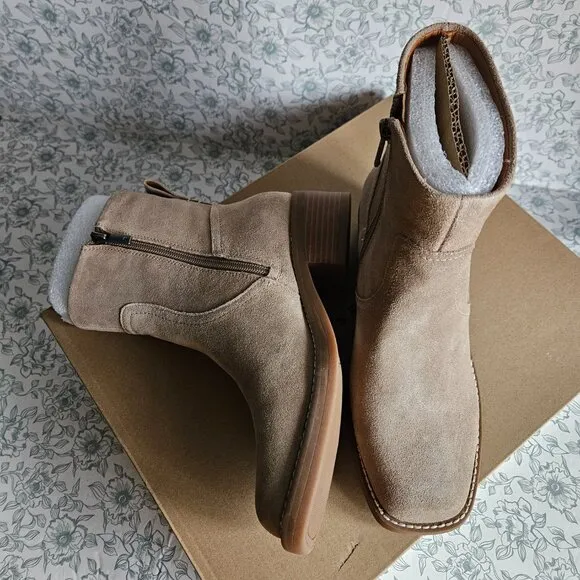 NIB Lucky Brand Square Toe Suede Ankle Boot | 7M