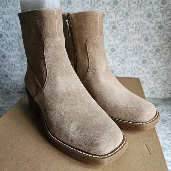 NIB Lucky Brand Square Toe Suede Ankle Boot | 7M