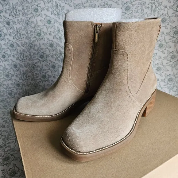 NIB Lucky Brand Square Toe Suede Ankle Boot | 7M