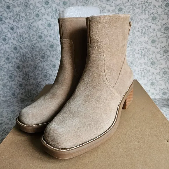 NIB Lucky Brand Square Toe Suede Ankle Boot | 7M