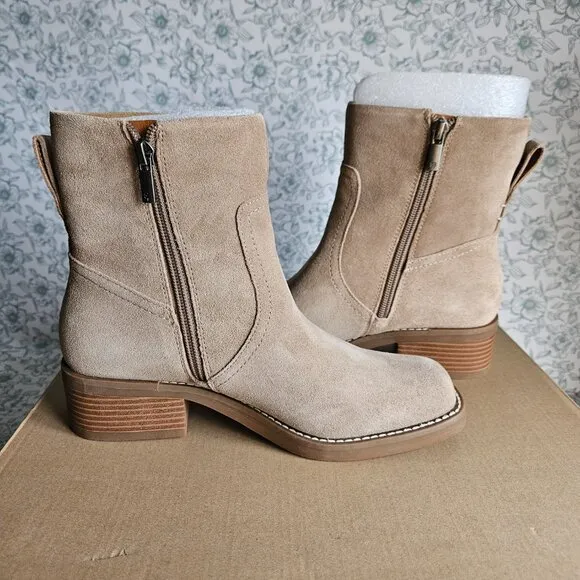 NIB Lucky Brand Square Toe Suede Ankle Boot | 7M