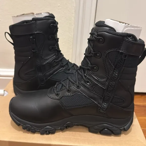 NIB Merrill MOAB 3 8” Zip Up Tactical Duty Boots size 7 M 9 W Vibram EMS Fire