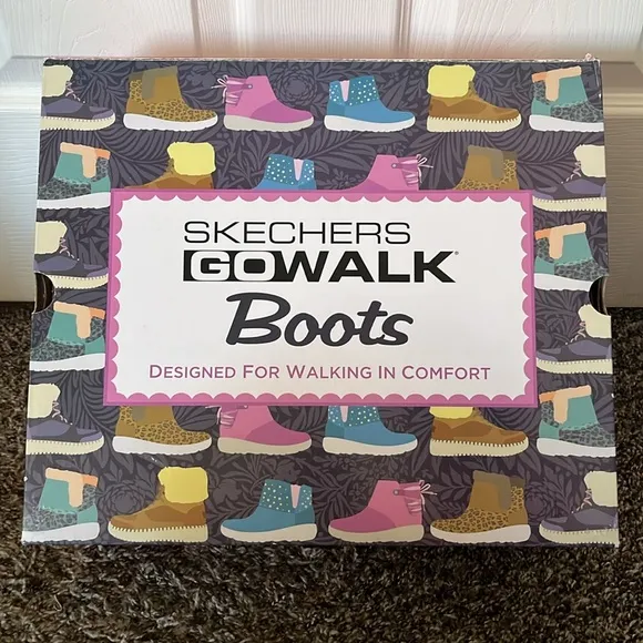 NIB Skechers Go Walk Boots, Black Camo On the Go Joy, Size 8, #16619 Goga Mat