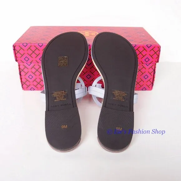 NIB Tory Burch Enamel Miller Leather Sandals Spring Lavender 7.5 8 8.5 9 9.5 10