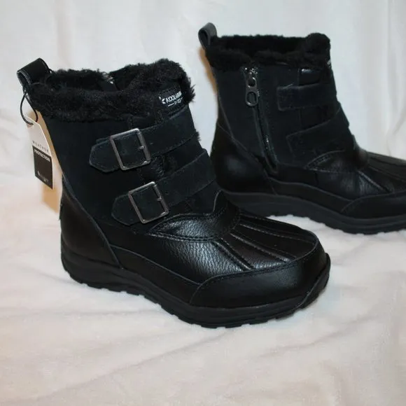NIB UGG KOOLABURRRA WOMEN'S IMREE BLACK LEATHER SNOW WINTER‎ MOTO BOOTS 6