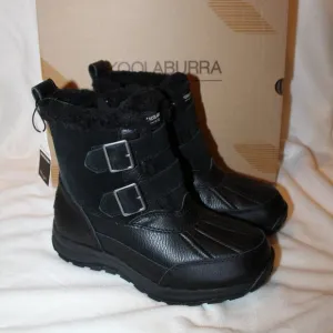 NIB UGG KOOLABURRRA WOMEN'S IMREE BLACK LEATHER SNOW WINTER‎ MOTO BOOTS 6