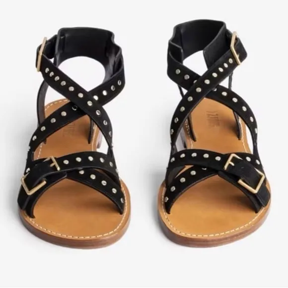 NIB Zadig &amp; Voltaire Women's Cecilia Caprese Suede   Studs (37) US 6.  $498