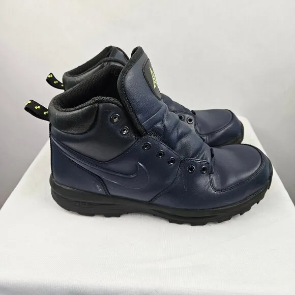 Nike ACG Manoa Navy Blue Leather Hiking Boots Men’s Size 9.5