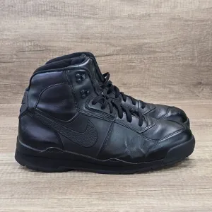 Nike Air Baltoro Men's Size 12 Tripple Black Leather Hiking Boots (311093-002)