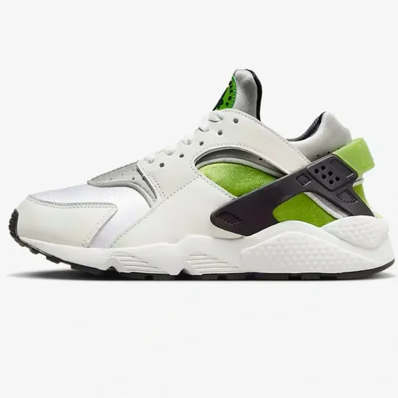 🆕Nike Air Huarache Women's Shoes Size 8.5 NIB White/Wolf Grey/Chlorophyll/Black