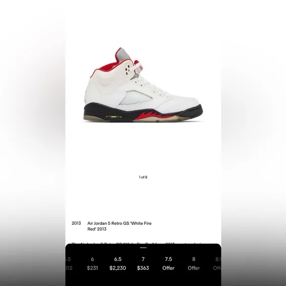 Nike Air Jordan Kids Shoes - White and Red