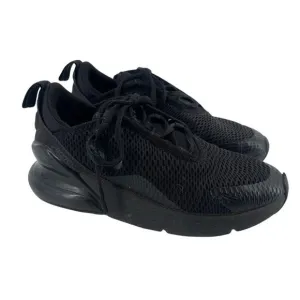 Nike Air Max 270 Little Kid’s Triple Black Lace Up Sneakers AO2372-006 Size 1Y