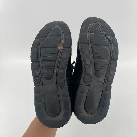 Nike Air Max 270 Little Kid’s Triple Black Lace Up Sneakers AO2372-006 Size 1Y