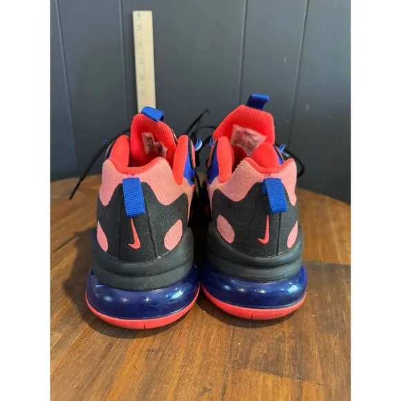 Nike Air Max 270 React Youth Sneakers - Black/Pink/Blue, Size 6.5Y‎