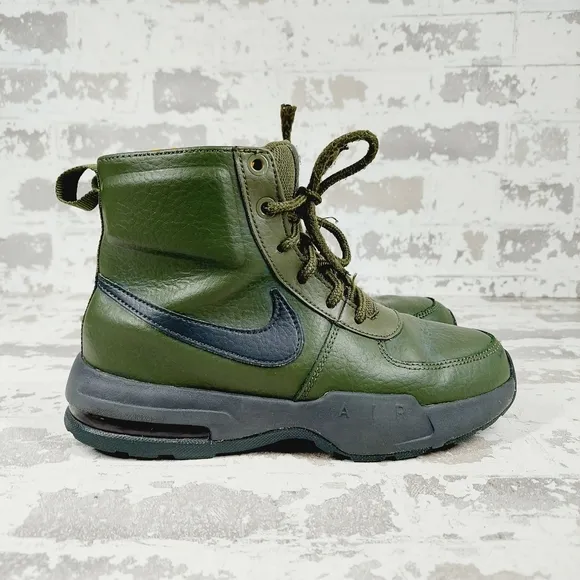 Nike Air Max Goaterra 2.0 Cargo Khaki Green Logo Lace Up Ankle Boots E874