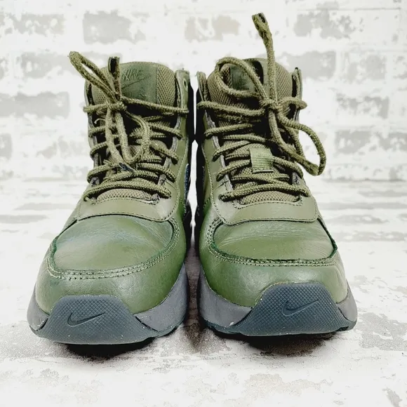 Nike Air Max Goaterra 2.0 Cargo Khaki Green Logo Lace Up Ankle Boots E874