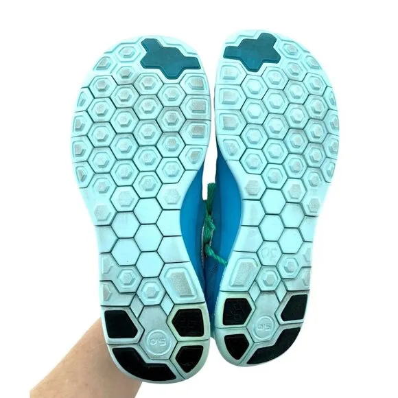 Nike Blue Lagoon Free Ultra Light Mesh Sneakers Shoes Lace Up 6.5 Youth