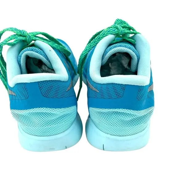 Nike Blue Lagoon Free Ultra Light Mesh Sneakers Shoes Lace Up 6.5 Youth