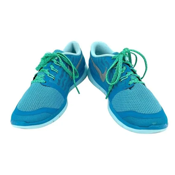 Nike Blue Lagoon Free Ultra Light Mesh Sneakers Shoes Lace Up 6.5 Youth